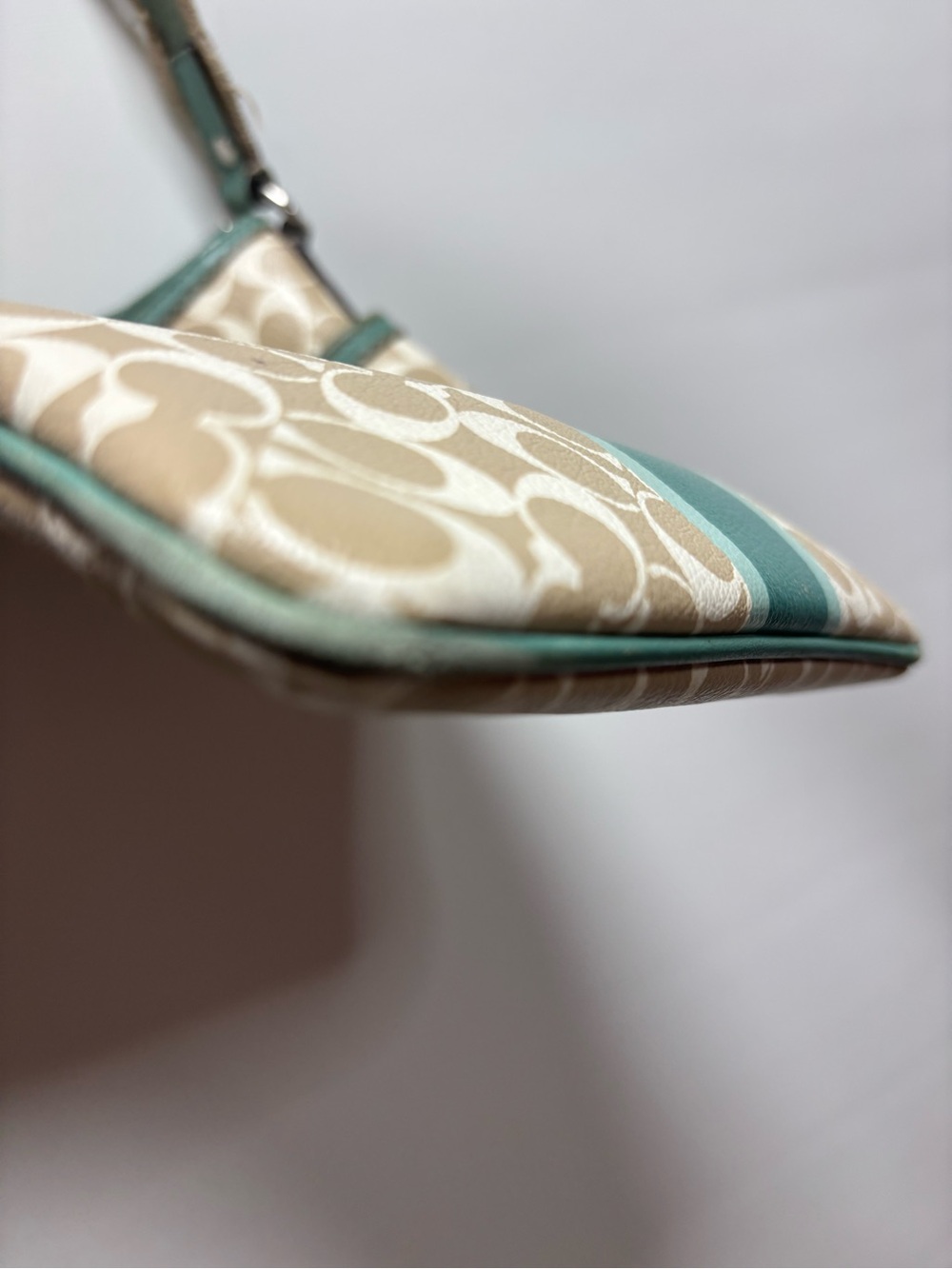 Coach project bag Beige Crossbody with Teal Stripe - Picture 4 of 7